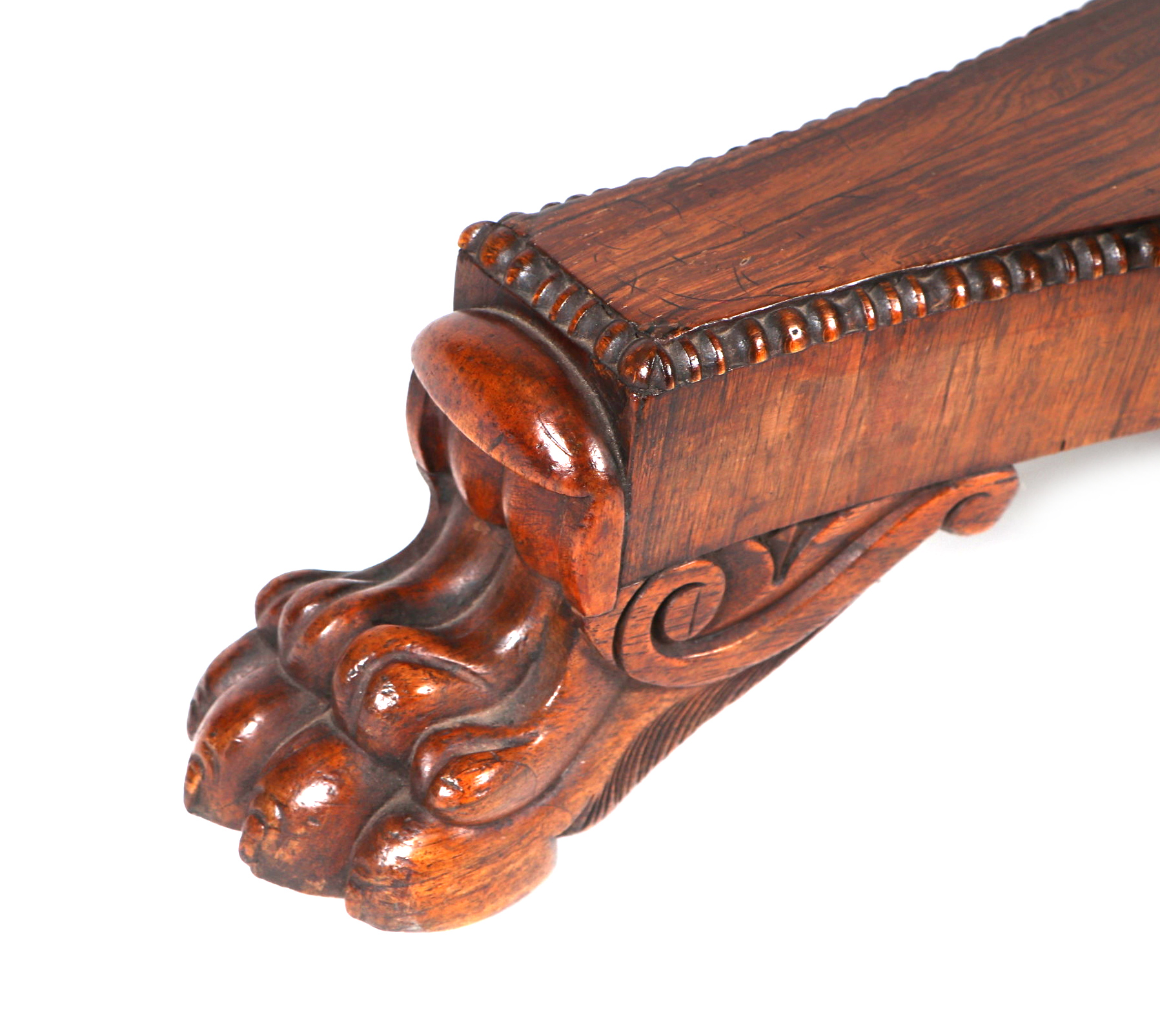 A 19th century rosewood centre table with circular tilt-top on a carved central column with - Image 3 of 6