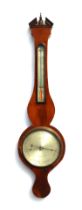 A 19th century mahogany barometer thermometer by Pozzi & Co. 101cm high