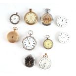 A quantity of assorted open faced pocket watches for spares or repairs to include silver cased