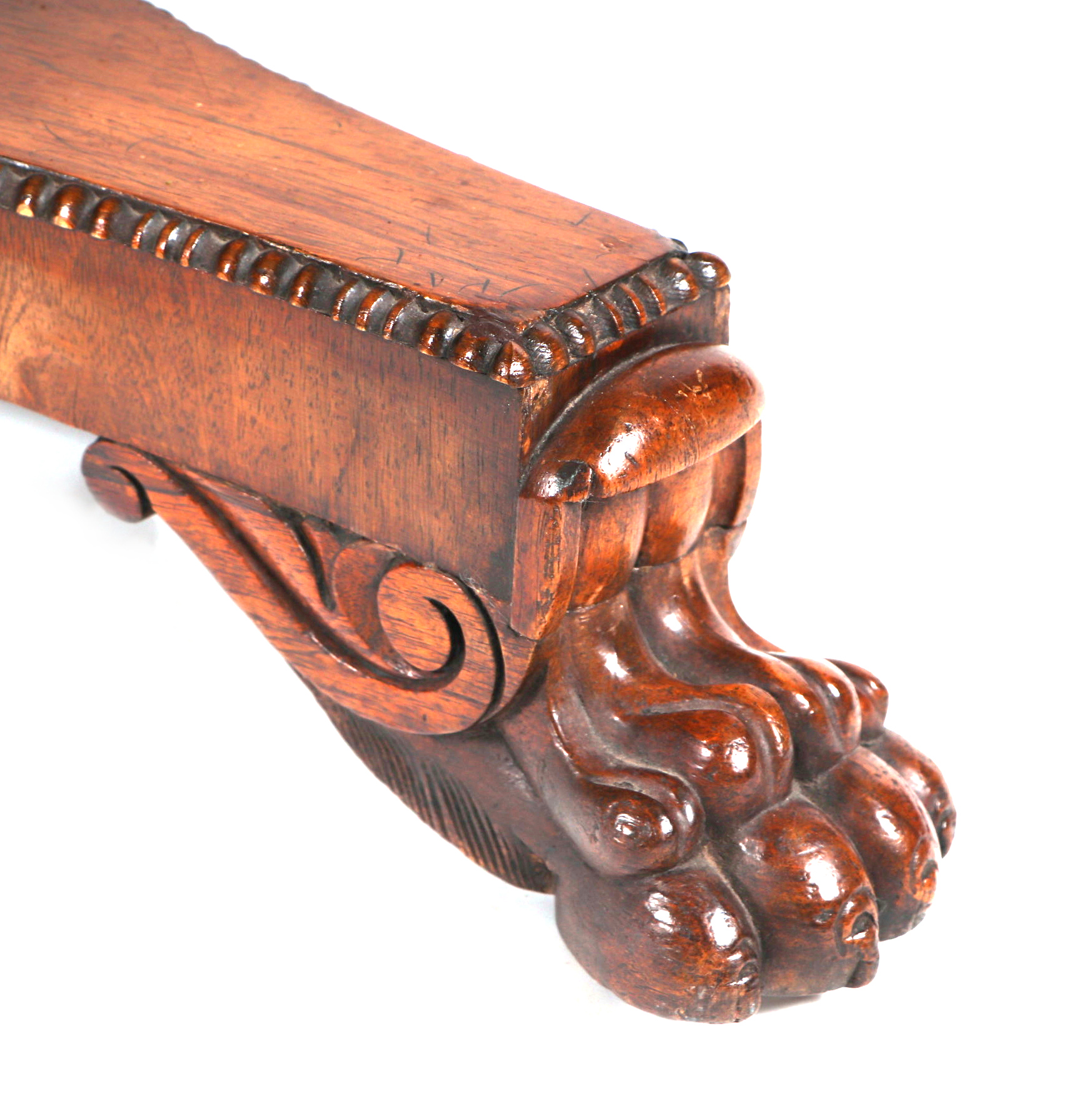 A 19th century rosewood centre table with circular tilt-top on a carved central column with - Image 4 of 6