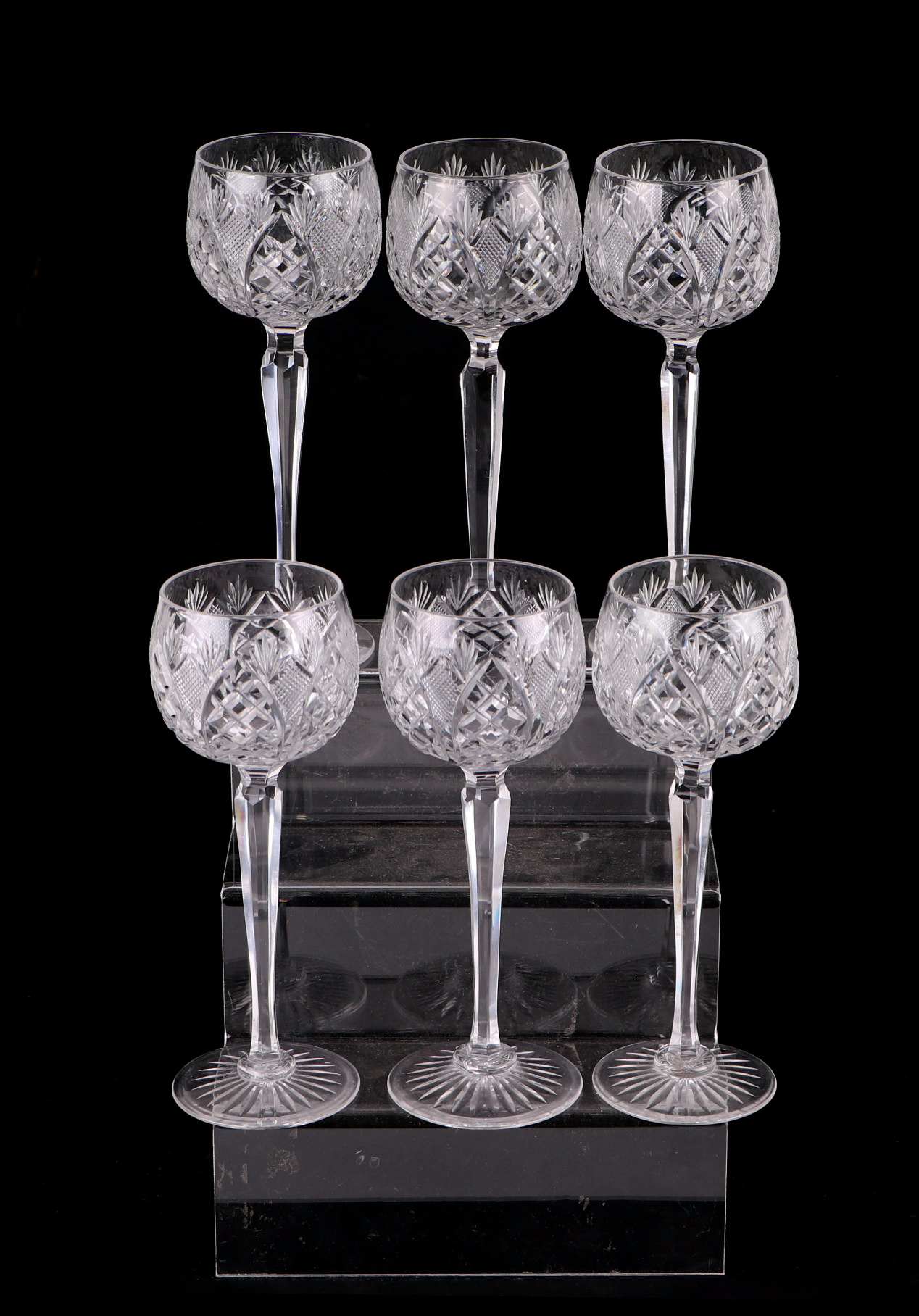 A set of French Au Plomb crystal glasses, together with a set of hock glass and a decanter - Image 4 of 5