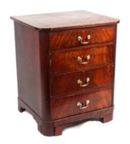 A mahogany chest of four graduated long drawers, 67cms wide.
