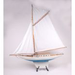A very large scratch built pond yacht 'Mona', overall 153cms long by 180cms high.
