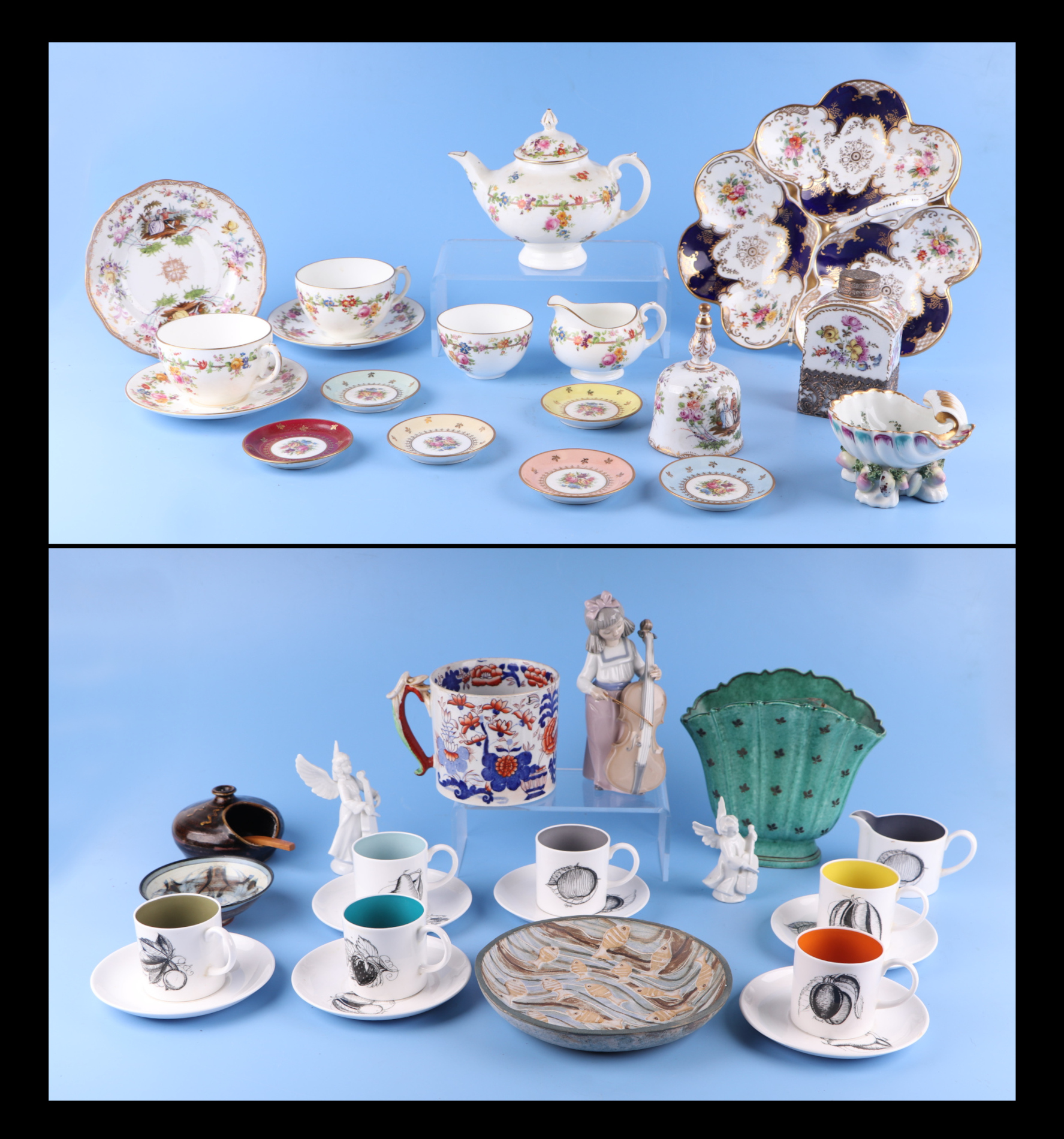 A set of six Susie Cooper coffee cans and saucers; together with a Coalport part dinner service;