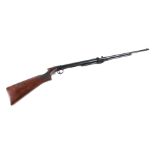 A BSA .22 pump action air rifle, the stock carved with the initials 'BSA', 114cms long.
