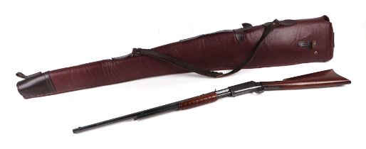 A Marlin Rimfire 27-S pump action rifle with octagonal steel barrel, patented August 12th 1890, with