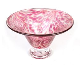 An Alum Bay Art glass pedestal bowl, stamped 'ABG', 20cms diameter.