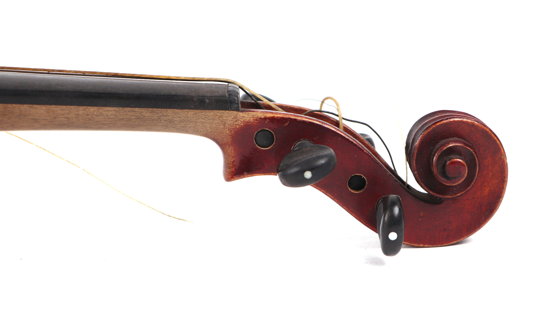 A violin with 14-inch two-piece back, bears label 'Antonius Straduarius', with bow, strings and - Image 4 of 9