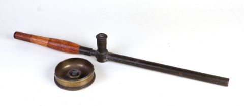 A WWI A&J Beck Ltd trench periscope, 58cms long; together with a WWI trench art brass shell case