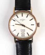 A 9ct gold Rotary 21-jewel Automatic gentleman's wristwatch, the cream dial with baton indicators,