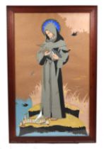 English school - A Religious Study of St Francis of Assisi - gouache, signed 'PAX' lower right, 51