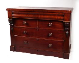 A Victorian Scottish mahogany chest, the single frieze drawer above two short and two long graduated