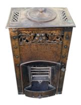 A French Art Nouveau metal stove, 44cms wide.