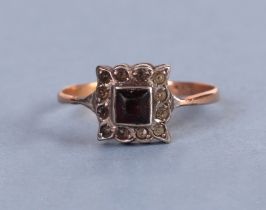 A 9ct gold and silver dress ring, approx UK size 'O'.