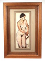 20th century British school - Life Study of a Lady - watercolour, 17 by 43cms, framed & glazed;