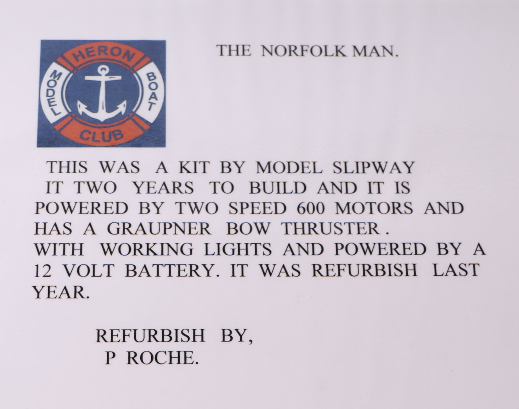 Nautical interest: The Norfolk Man, a kit built by Model Slipway, powered by two-speed 600 motors - Image 7 of 7