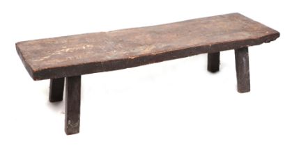 An 18th / 19th century elm pig bench, 152cms long by 45cms depth by 40cms high.