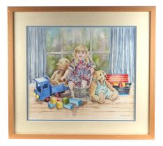 Caroline Ashworth (modern British) - The Nursery - watercolour, signed lower right, 42 by 37cms,