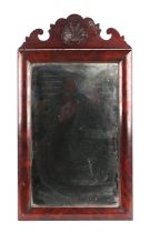 A 19th century George III style mahogany wall mirror with bevel edged rectangular plate, 34cms