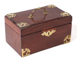 A Georgian mahogany brass mounted tea caddy, 22cms wide. Condition Report The inside has been