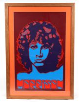 Pop Art: a poster depicting Jim Morrison, 45 by 70cms, framed & glazed.