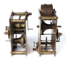 Two fusee clock movements.