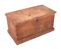 A pine blanket box with internal candle box, 89cms wide.