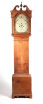 An 8-day longcase clock, the painted arched dial with subsidiary seconds dial and date aperture,