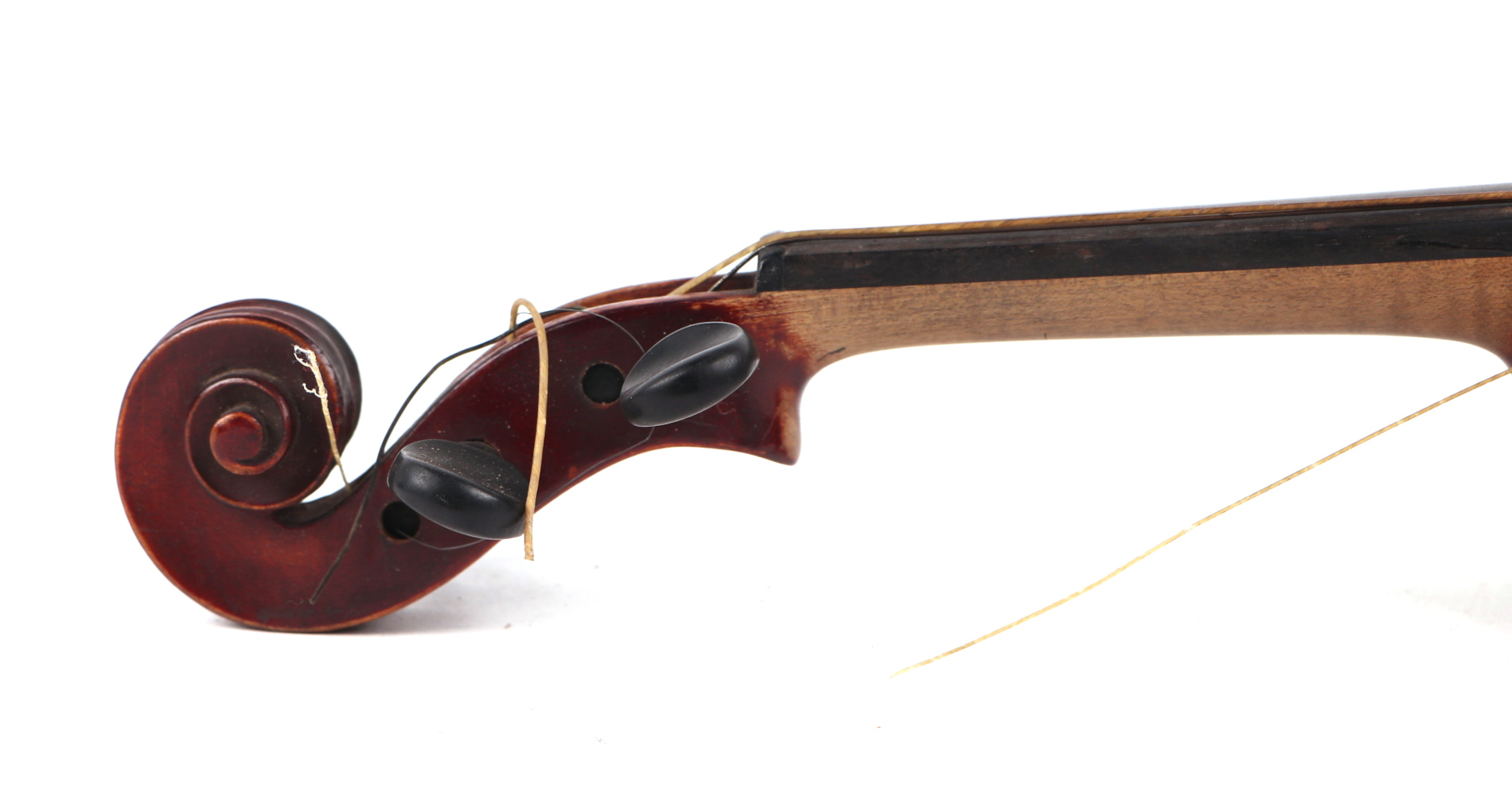 A violin with 14-inch two-piece back, bears label 'Antonius Straduarius', with bow, strings and - Image 5 of 9