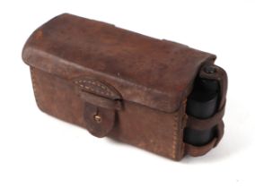 A WWII Japanese Infantry leather ammunition pouch.