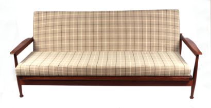 A mid century modern design Guy Rogers Manhattan teak sofa day bed, 205cms long.