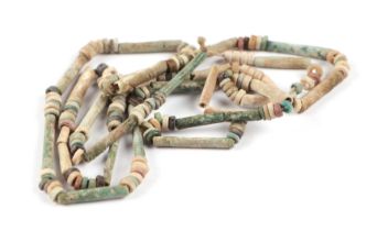 Antiquities. An ancient Egyptian faience bead necklace, 70cms long.