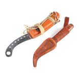 A WWII RAF Air Crew life raft dingy / floating survival knife 25cm long; together with a