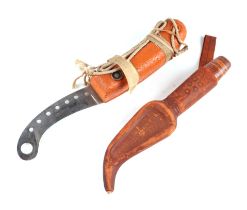 A WWII RAF Air Crew life raft dingy / floating survival knife 25cm long; together with a
