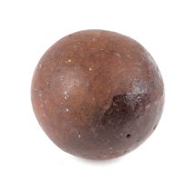 A cast iron cannon ball, approx 10cms diameter.