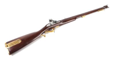 A reproduction British Army Baker rifle flintlock musket, model 806, .625 calibre, overall length
