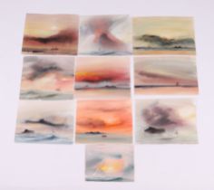 T Castle - a folio containing watercolour sketches, mainly landscapes, various sizes, all unframed.