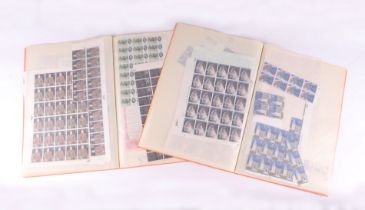 A collection of pre-decimal and early decimal unused commemorative block stamps.