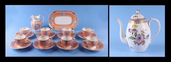 A 19th century Copeland & Garrett late Spode Felspar part tea set, pattern ono. 5381; together