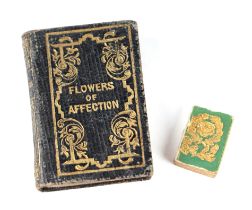 A miniature Bijou Almanac 1836 and a miniature copy of Flowers of Affection by Thomas Miller (2).