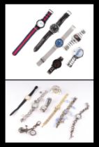 Assorted ladies and gentleman's fashion watches including a Timex, Explorer, Skagen Denmark,