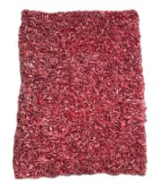 A modern design leather strip shag rug, 230 by 170cms.