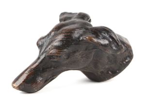 A bronze study of a dogs head, 10cms long.