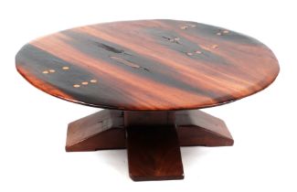 An African stinkwood coffee/occasional table, 90cm diameter.