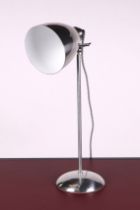 A polished metal desk lamp, 48cms high excluding fittings. Condition Report in generally good