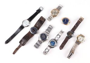 A quantity of assorted gentleman's vintage wristwatches to include a Mentor Automatic wristwatch;