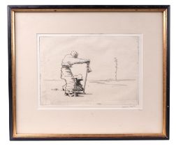 William Lamb, (1893-1951) 'Le Angelus', signed in pencil to the margin, etching, framed and