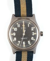 A Cabot Watch Company (CWC) British Army military issue quartz wristwatch with Arabic numerals on