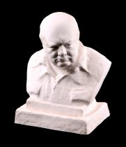 A Spode white ceramic bust of Winston Churchill by Oscar Nemon, 1966, 17cms high. Condition Report