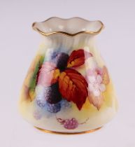 A Royal Worcester vase, model no. G957, decorated with blackberries and signed K Blake, puce date